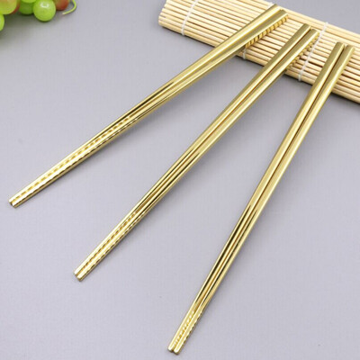 

1 Pair Stainless Steel Titanium Chopsticks Metallic Luster Easy To Clean And Hygienic Kitchen Accessories