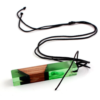 

Fashion Resin Wood Colorful Pendant Handmade Chain Sweater Necklace Rope Chain