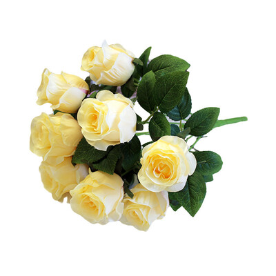 

Gobestart 9Heads Artificial Fake Silk Roses Flower Bridal Bouquet Wedding Party Home Decor