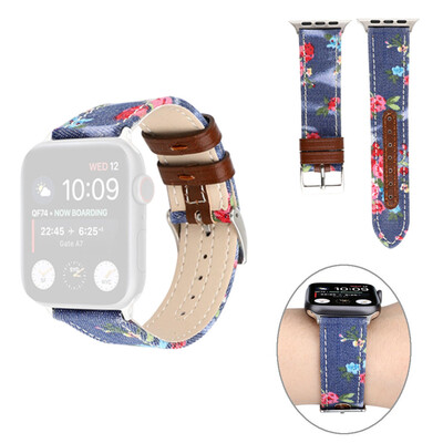 

〖Follure〗Leather Band Flower Printed Strap Replaceable For Apple Watch Series4321 3840mm