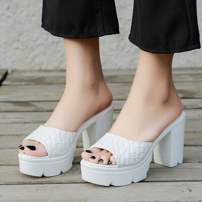 

Rose Womens Fashion Pumps Flats Shoes Open Toe High Heels Slippers Roman Slippers