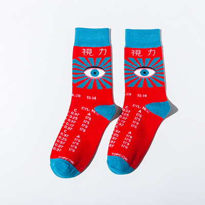 

Colorfull Cotton Socks funny cute cartoon Protect eyesight Harajuku skateboard Socks for Women Men British Style Casual Designer