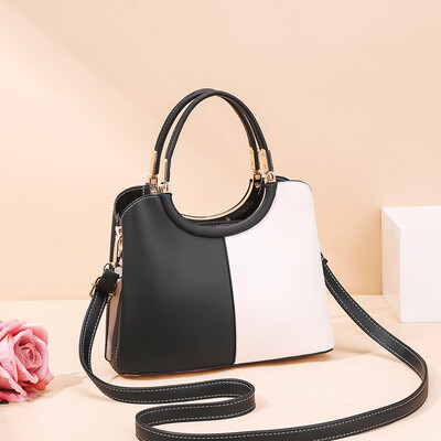 

Handbag girl autumn&winter collision color lady simple temperament one shoulder slant arm commuting large capacity mothe
