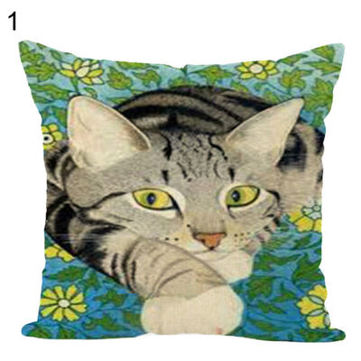 

Cute Cat Printed Soft Throw Pillow Case Cushion Cover Sofa Bed Car Home Decor