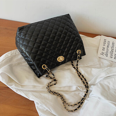 

Advanced sense fashion big bag handbags new 2019 large capacity shoulder bag ocean rhombic chain bag tote bag
