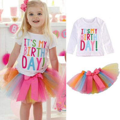 

Kids Girls Rainbow Princess Tutu Dress Outfit Party Cosplay Costume Xmas Clothes