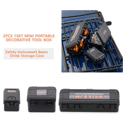 

110 RC Car Safety Equipment Case 3pcs Decorative Tool Box Screws Gadgets Storage Case for Traxxas HSP Redcat Rc4wd Tamiya Axial R