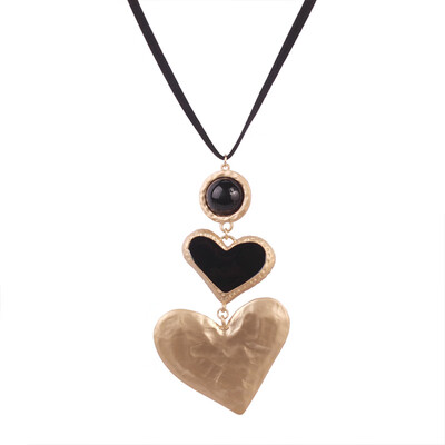 

Solememo Punk ZA Double Heart Pendant Necklace For Women Red Hearts Necklace For Party Wedding Jewelry Gifts Wholesale N6803