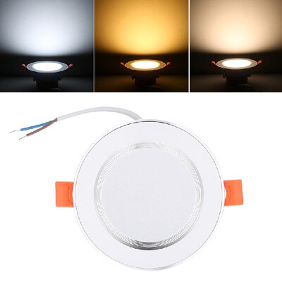 

AC85-265V 5W LED Round Ceiling 3 Lighting Color Downlight Recessed Down Light Indoor Home Decor Lamp White & Golden