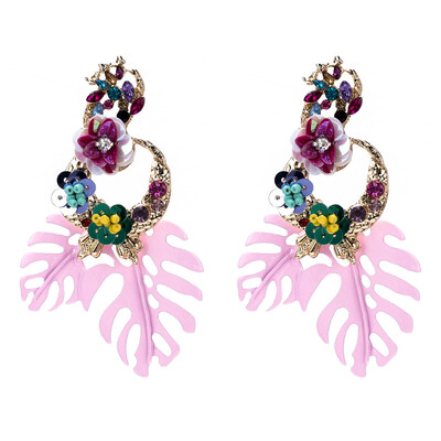

New Design Exaggerated Big Vintage Flower Statement Dangle Earrings Gift for Women & Girls