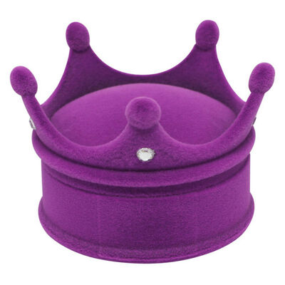 

Solid Color Jewelry Storage Boxes Velvet Lady Ring Crown Organizer Case Romantic Earring Ring Gift Display Box