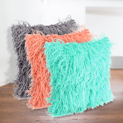 

Long Plush Throw Pillow Cover Fur Sofa Pillow CoverThrow Fur Fluffy Sofa Pillow Soft Plush Luxury Cushion Cover Home Decor