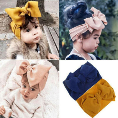 

Baby Girl Toddler Big Bow Hairband Headband Stretch Turban Head Wrap Headwear