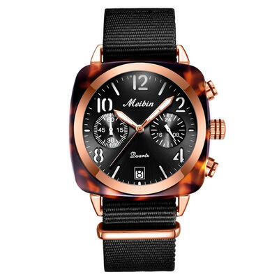 

Luxury Women Watches Double Eye Square Dial Ladies Fashion Quartz Wristwatch Nylon Strap Business Clock Zegarki Damskie