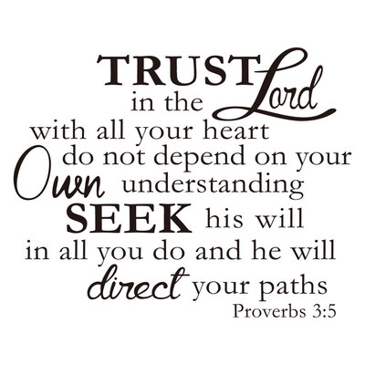 

Trust in The Lord with Your Heart Art Apothegm Home Decal Wall Removable Sticker
