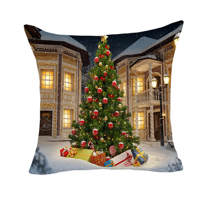

Tailored Christmas Series Home Decor Polyester Peach Skin Pillow Case 18x18in