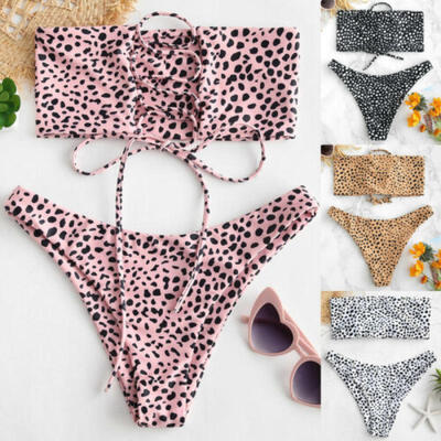 

Women Sexy Leopard Bikini Set Push-Up Padded Swimwear Swimsuit Bathing Beachwear