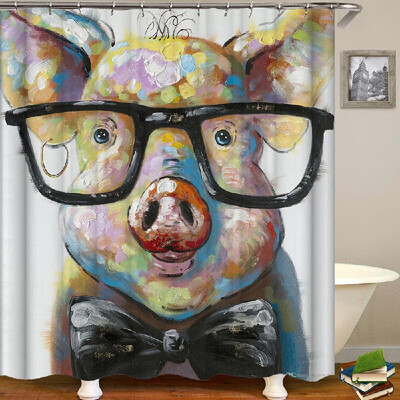 

Shower Curtain Animal Print Blackout Curtains Waterproof Mildew-proof Bathroom Curtain 71"x71
