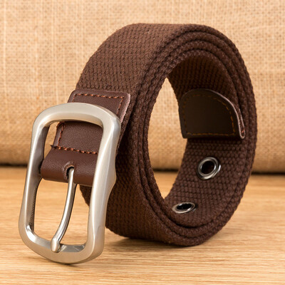 

Canvas belt Alloy pin buckle youth casual belt Hot selling Men&Women canvas weaving cowboy pants belt 110-150cm
