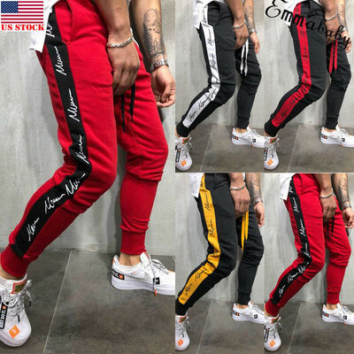 

Men Sports Gym Pants Slim Fit Running Joggers Casual Long Trousers Sweatpants