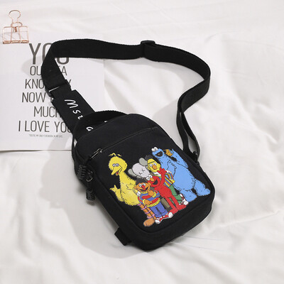 

Ins breast bag lady crosses the aisle with new print bag soft sister cute cartoon Sesame Street bag