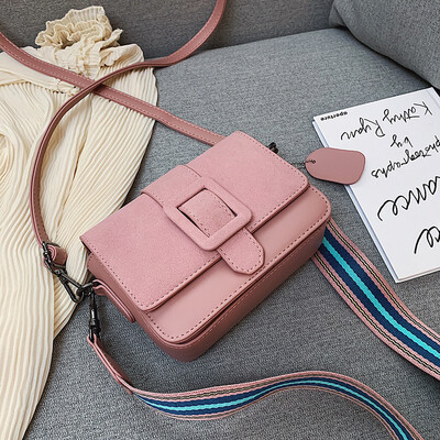 

Senior sense package female new Korean version of the tide fashion frosted small square bag wild wide shoulder strap sho