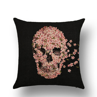 

Skull Linen Pillowcase Home Sofa Decoration A Variety Of Styles Optional