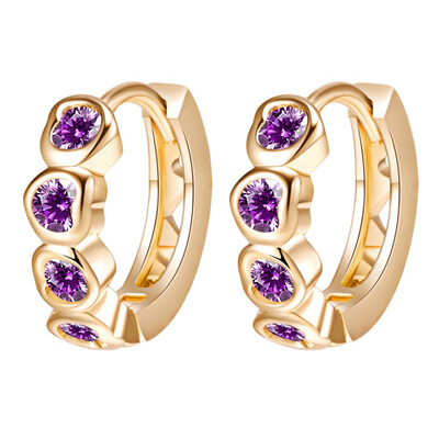 

New Fashion Gift Earring Women Heart Shaped Zircon Crystal Earrings