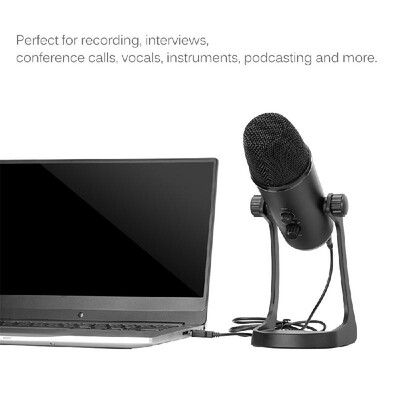 

BOYA Professional Desktop USB Microphone Metal Computer Condenser Microphone with Stand for Vocals Recording Interview Conference
