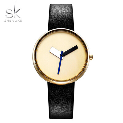 

Shengke Top Brand Luxury Women Simple Wrist Watch Brown Leather Watch Women Causal Style Fashion Design Watches Female Clock New