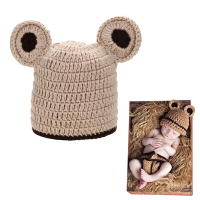 

Newborn Baby Infant Crochet Knitted Mickey Hat Beanie Cap Photography Props