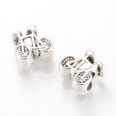 

Tibetan Style Alloy European Beads Large Hole Beads Bicycle Cadmium Free & Nickel Free & Lead Free Antique Silver 12x12x7mm