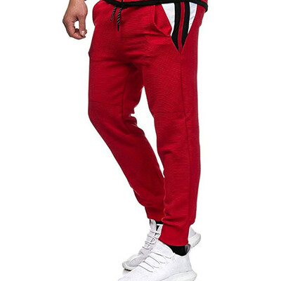 

Gobestart Mens Casual Fitness Patchwork Bodybuilding Pocket Skin Full Length Sports Pants