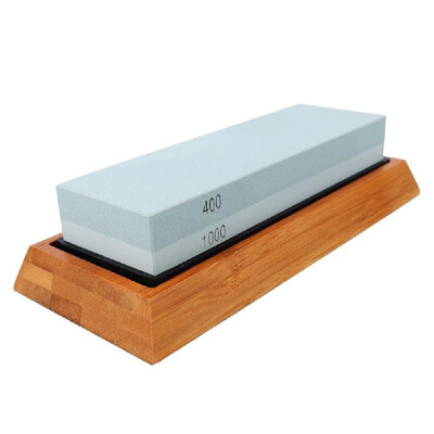 

Double-sided Bicolor Whetstone Cutter Sharpener Stone for Kitchen White Corundum Sharpening Tool with Silica Gel Underlay
