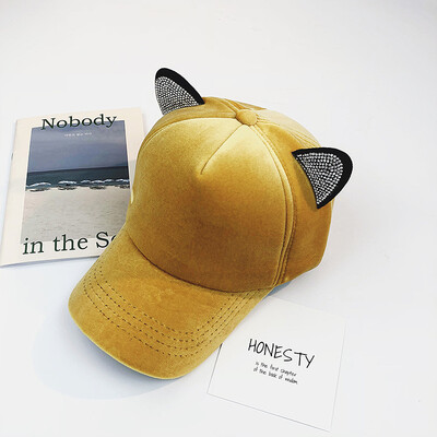 

Cute hat soft girl cat ear baseball cap Korean version autumn&winter sweet&versatile fashionable new student cap
