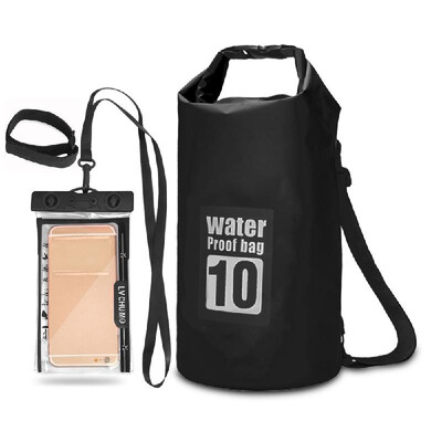 

5L 10L 15L 20L Outdoor Waterproof Dry Backpack Roll-top Floating Bag with 63 Waterproof Phone Case for Kayaking Rafting B