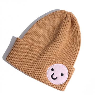 

Hat Lady Korean Outdoor Knitted Cap Autumn&Winter New Kind of Smiling Face Lovely Wool Cap Korean Ear Protector Head Cap Male