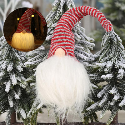

Christmas Dolls Decoration LEDs Light Glowing Forest Old Man Hanging Decorations