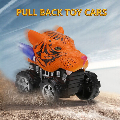 

Tailored Mini Vehicle Animal Pull Back Cars with Big Tire Wheel Creative Gifts for Kids