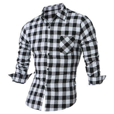 

Long Sleeve Breast Pocket Button Up Plaid Shirt