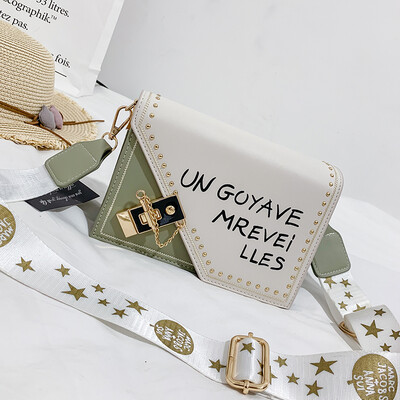 

Net red western style small bag ins simple broadband womens bag new 2019 lock small square shoulder bag messenger bag
