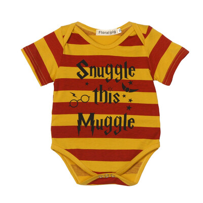 

Newborn Infant Baby Boy Short Sleeve Stripe Letter Print Romper Jumpsuit Clothes