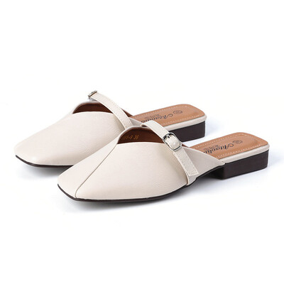 

A520 Korean fashion sweet banquet slim womens shoes flat with shallow mouth Baotou super moved af