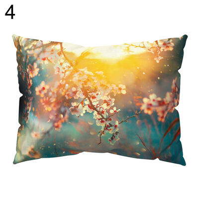 

Fresh Pillow Case Plant Flower Soft Cushion Cover Home Office Car Decoration