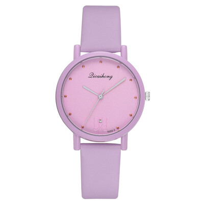

Simple&fashionable solid color casual quartz watch high quality PU leather wrist watch