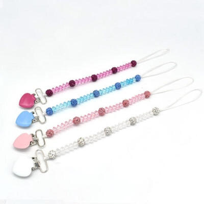 

Baby Infant Crystal Dummy Pacifier Clip Teething Nipple Soother Holder Chain