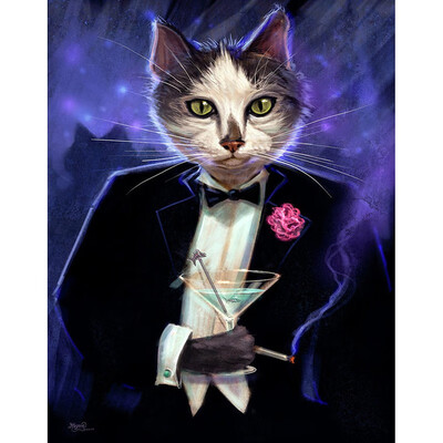 

Cool Cat in Black Coat 5D DIY Diamond Painting Animal Full Square Diamond Embroidery Sale Rhinestones Mosaic Decor Painting