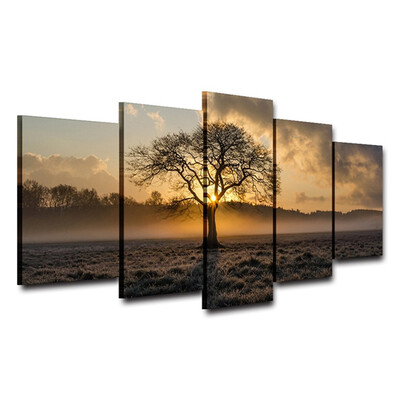 

Canvas Painting Sunrise Tree Landscape Photo For Living Room Decor No Frame 100x55cm