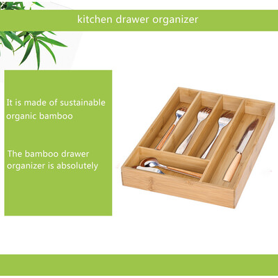 

Gobestart Bamboo Drawer Organizer Kitchen Premium Cutlery And Utensil Tray