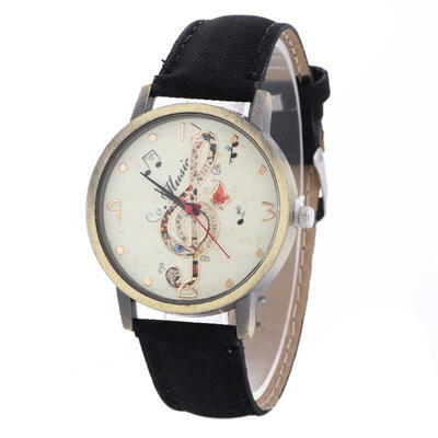 

2019 Reloj Mujer Women Watch Music Note Design Fashion Leather Band Analog Quartz Watch Ladies Luxury Dress Watches Gift